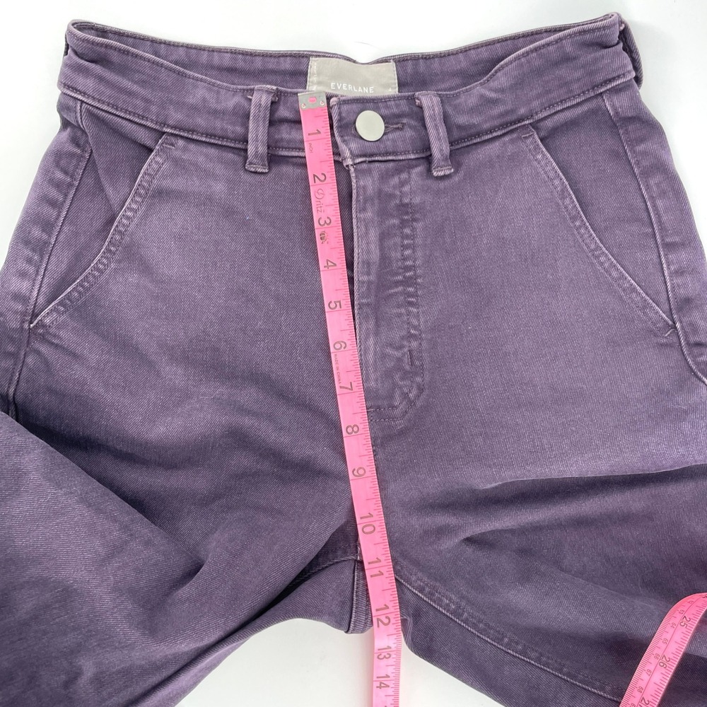 Everlane The Straight Leg Crop Pant Purple High Rise Size 4 Regular - Picture 6 of 10